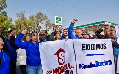 PANISTAS CDMX “CLAUSURAN” GASOLINERA POR VENDER COMBUSTIBLE CARO